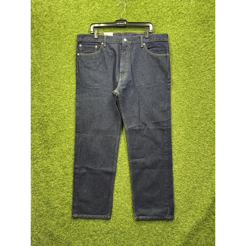 Levis 505 Jeans Mens 40x30 Blue Dark Wash Regular Straight Leg Stretch Denim NWT